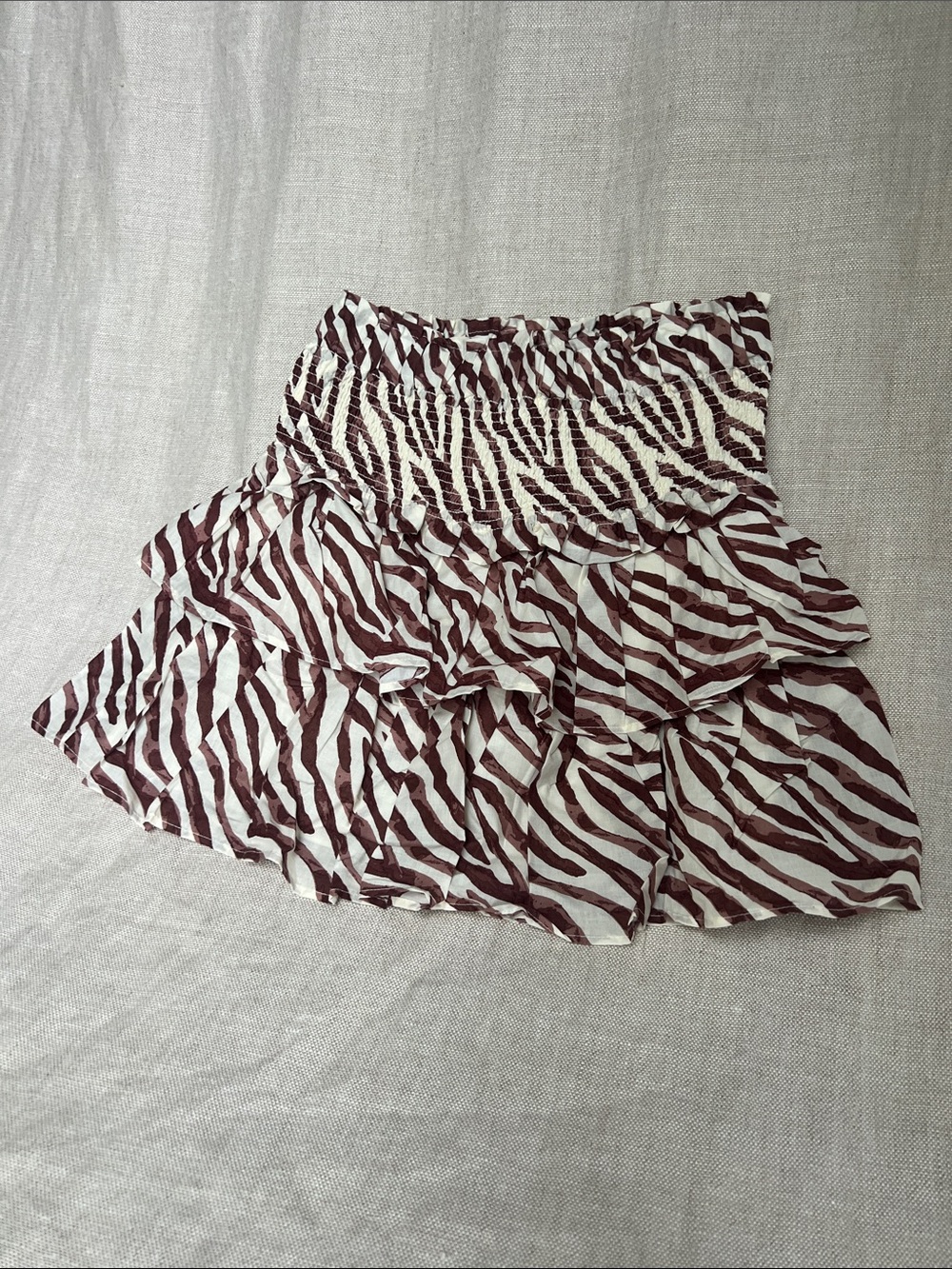 NWT Janie and Jack Ruffled Zebra-Print Mini Skirt. Sz 10